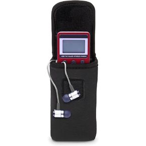 USA Gear AM FM Portable Radio Case - Personal Radio Travel Pouch with Belt Loop, Carabiner Clip - Compatible with C. Crane CC Pocket AM FM, Retekess V115, BTECH MPR-AF1, and More (Black)
