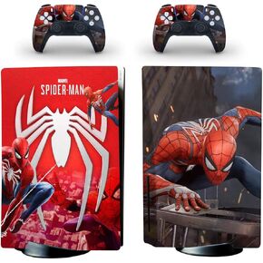 Vanknight Console Decal Skin Spider Vinyl Sticker Compatible with PS5 Slim Disk Console Controllers Wrap Skins Hero