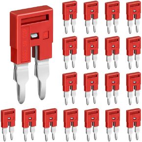Saysurey 20 Pcs DSS2.5N-02P DIN Rail Terminal Block Press Fit Jumper DK2.5N DK2.5N-BL, 2 Pole