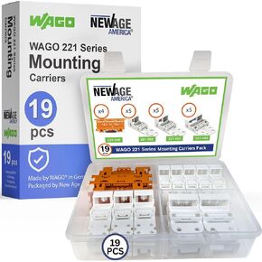 مجموعة متنوعة من حامل التركيب WAGO 221 من سلسلة 19 قطعة | DIN-35 / حامل اللوحة/التركيب اللولبي | الكتل الطرفية | يشمل (5x221-502)، (5x221-503)، (5x221-505)، (4x221-500) in Kuwait