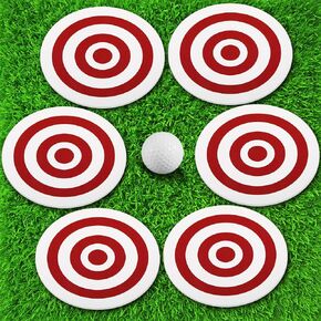 RoundFunny 6 Pcs Golf Putt Target Holes Golf Target Circles Putting Green Golf Accessories for Golfers Putting Practice Indoors Outdoors Golf Aid