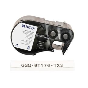 Brady Authentic (M4C-250-342) PermaSleeve® Heat-Shrink Labels Polyolefin 0.25 in. Black on White, 7 ft roll. for use with The BMP41, BMP51, and M511 Label Printers