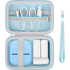 Sticker Printer Case Compatible with Memoking T02/for iDPRT/for Phomemo/for Anycash/for Ponek/for cabaro Mini Sticker Printer, Print Pods Mini Printer Storage Bag for Accessories, Black