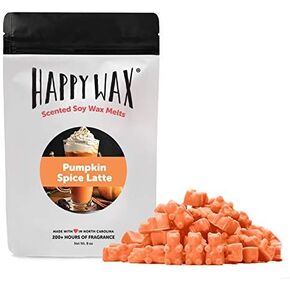 Happy Wax Pumpkin Spice Latte Scented Bear Wax Melts - Natural Strong Fall Scented Wax Melts Infused w/Essential Oils - Non Toxic Wax Melt. Scented Soy Wax Melts for Warmers (8 oz Pouch)