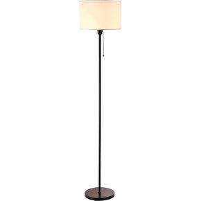 O’Bright Ted - Drum Shade Standing Lamp, Pull Chain Switch, E26 Socket, Modern Minimalist Design, Simple Floor Lamp for Living Room, Bedroom, Office, Antique Brass