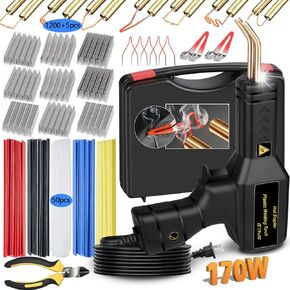 𝟏𝟕𝟎𝗪 Plastic Welder with 6 Types 1205pcs Staples,Upgraded Version 4-in-1 Plastic Welding Kit Car Bumper Repair Kit,Plastic Welder Gun with Smoothing Head for Car Bumper Kayaks Crack Repairs (Red) in Kuwait