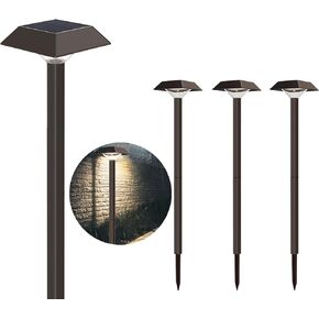 Bobcat Solar Landscape Pathway Lights Super Bright with 2-in-1 Warm White and Daylight Modes, Solar Lights for Outdoor Path, Sidewalk, Driveway, or Walk Way, Dark Brown(4 Pack)