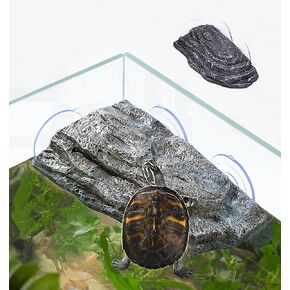 YZHZOM Turtle Basking Platform Floating Turtle Platform Tortoise Climbing Platform with Suction Cups, Float Resting Terrace for Frogs, Terrapins Floating Turtle Dock (Stone)