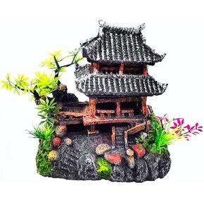 Aquarium Ornament - Classical Resin Castle Decorations, Fish Tank Realistic Details Castle,Eco-Friendly Fish Tank Castle Aquarium Accessories