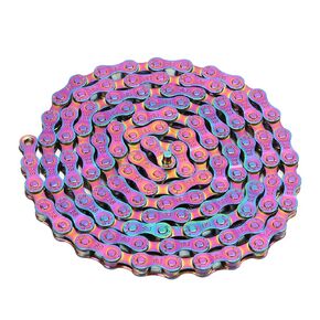 Chain, Bike Chain Rust Proof Sensitive Colorful Electroplating 6 7 8 Speed Chain for Road Mountain Bikes Mountain Bike Chain