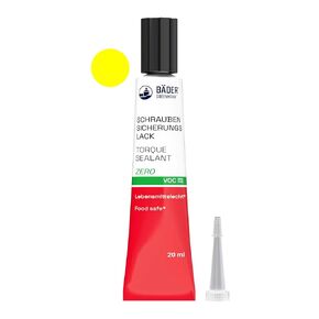 Original BÄDER Torque Sealant Tamper Proof Indicator Zero Color Yellow 20ml - Threadlocker Made in Germany Since 1962 - Security Pen for Sealing and Proof of Manipulation.
