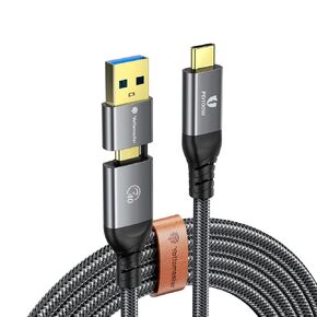 Yottamaster 40Gbps USB C Cable for Thunderbolt 4, 100W Charing Cable with 8K@60Hz Video Output, Braided USB C/A to C Cable for Phone/Laptop/Tablet/Switch USB C Device [3.3ft]