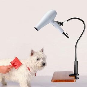 Pet Hair Dryer Holder, Adjustable Dog Pet Blow Dryer Stand Holder, 360 Degrees Rotatable Hair Dryer Holder Hand, Hands Free Pet Hair Dryer Stand for Dog Cat Grooming, 30x3x2 In(Dryer Not Included)