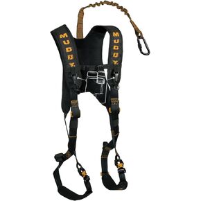 Muddy Outdoors Adjustable Lightweight Padded Breathable Diamondback Hunting Harness with 360 Degree Rotation for Tree Climbing