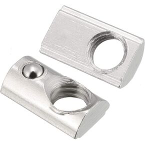 uxcell Roll-in Spring M6 T Nut, Roll Ball Elastic Nuts for 2020 Series Aluminum Extrusion Profile Suitable for Aluminum Profile with 6mm Groove Depth, Pack of 15