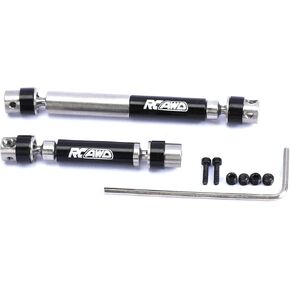 RCAWD Center Driveshafts Front and Rear #45 Steel for RC Hobby Plus CR18P Rock Van Trail Hunter CR18P EVO Harvest Upgrades (Black)