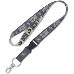 Colorado Buffaloes Lanyard with Detachable Buckle 1" Width - Charcoal Print