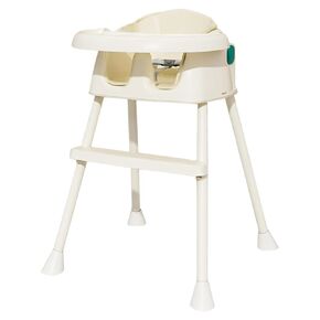 كرسي مرتفع للأطفال، كرسي مرتفع محمول 3 في 1 للرضع والأطفال الصغار مزود بصينية ومسند للقدمين، كرسي مرتفع للأطفال، كرسي تغذية للأطفال مزود بحزام 3 نقاط، بيج in Kuwait