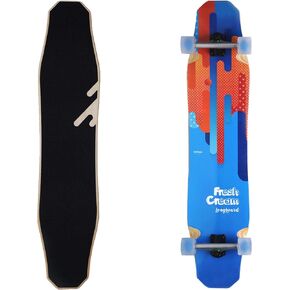 WHOME Longboard - 44 Inch Long Boards for Adults/Teenagers Girls/Kids Beginner/Pro Dancing Freeride Freestyle Cruising Longboards Skateboard (Pro Design Fresh Cream)