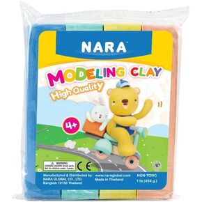 NARA Modeling Clay (Off White) - 1lbs, 1 Colors, 4 Block, 454g,Non-Toxic, Safe for Children, Educational Clay for Kids,Soft Molding Clay, Use for Education,Stop Motion and Creative.+