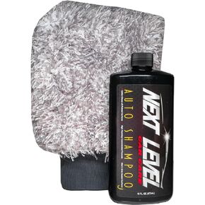 Next Level Auto Shampoo W/Typhoon Premium Wash Mitt | PH Neutral | High End Auto Wash Components | Foam Gun or Bucket | Highly Concentrated | Reduces Water Spotting