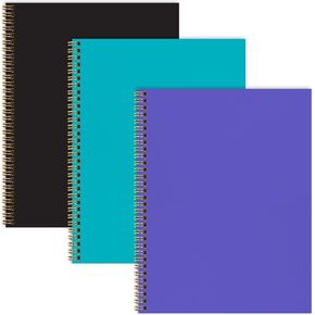 8.5x11" Fashion Spiral Notebook, 3-Pack, 120 Pages, College Ruled (Floral)