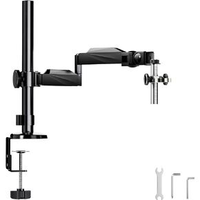 Elikliv AM03 Microscope Flex Arm Stand,Flexible Microscope Boom Stand, Heavy Duty Mic Desk Mount Stand with Cable Management, Boom Stands for Soldering Microscope EM4K EDM202 EDM201 EDM9 EDM4