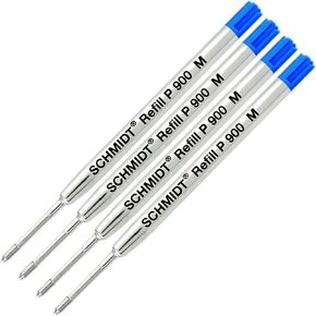 Schmidt 4 Pack - Ink Refill Blue Medium P900 Parker Style Ballpoint Refill