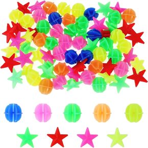 salbsever 72 PCS Bike Spoke Decorations Plastic Round Clip Bead Colorful Bicycle Decoration Star Assorted Color Bicycle Spokes for Girl Bike Accessories Wheel