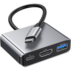 محول USB C إلى HDMI، محول Vilcome Type-C إلى 4K HDMI متعدد المنافذ مع منفذ شحن سريع USB C ومنفذ USB 3.0، محول USB C لأجهزة MacBook Pro/iPad Pro/Air 2021 2020 2019، Galaxy S20، Dell XPS 13/15 in Kuwait