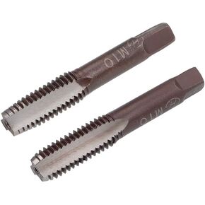 uxcell Metric Hand Tap M10 Thread 1.5 Pitch 3 Straight Flutes H2 Alloy Tool Steel Bottom & Taper Screw Tap Set Tapping Tools for Repairing 1 Pair