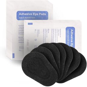40pcs Sterile Non-Woven Eye Pads Patches, Black Eye Patches for Adults, Latex Free Disposable Eye Patch Adhesive Bandages for Amblyopia (3.3 x 2.3 Inch) (40)