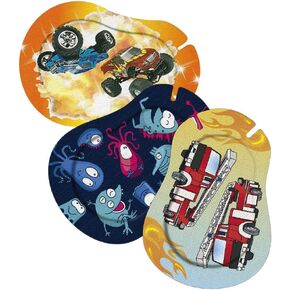 Ortopad® Bamboo for Boys, Adhesive Eye Patches, 30/Pack, Regular Size, Monster Truck, Glow in The Dark Monsters, Fire Truck