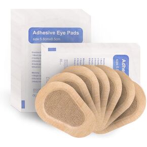 60pcs Sterile Non-Woven Eye Pads Patches, Skin Eye Patches for Adults, Latex Free Disposable Eye Patch Adhesive Bandages for Amblyopia (3.3 x 2.3 Inch)