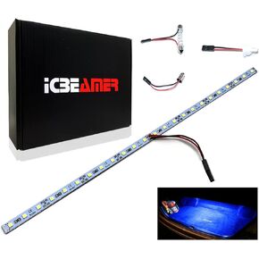 ICBEAMER أبيض فائق 12 بوصة 24-SMD-2835 شريط إضاءة LED مناسب عالمي لمنطقة حمولة السيارة أو الإضاءة الداخلية