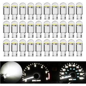 DSSOOY T10 194 168 2825 161 175 158 LED Light Bulb Instrument Panel Gauge Cluster Dashboard Interior Car Lights Map Dome Door Trunk Light Bulb White 30Pack