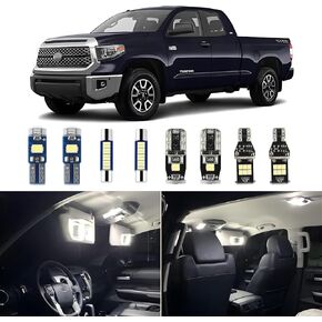 مصابيح داخلية LED فائقة السطوع من EASY EAGLE: مجموعة لمبات بيضاء 6000k لملحقات 2007-2019 2020 2021 Toyota Tundra (18 قطعة)