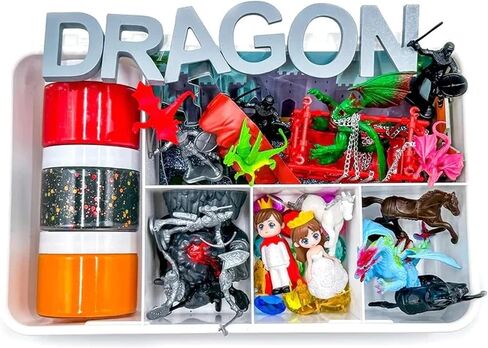 Dragon Sensory Kit - Playdough Set with 3 Jars of Non-Toxic Sensory Dough. Build Cognitive Development and Fine Motor Skills, Tactile Activities for On The Go, Sensory Toys for Preschoolers and Kids in Saudi Arabia