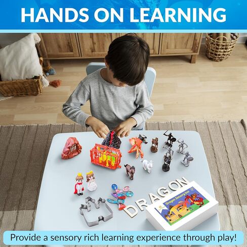 Dragon Sensory Kit - Playdough Set with 3 Jars of Non-Toxic Sensory Dough. Build Cognitive Development and Fine Motor Skills, Tactile Activities for On The Go, Sensory Toys for Preschoolers and Kids in Saudi Arabia