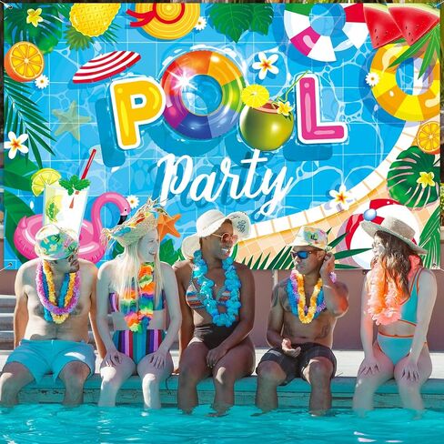 NUTTYBASH Summer Party Decorations, Pool Party Decorations, Pool Banner Backdrop Party Decorations for Kids, Summer Pool Party Supplies for Summer Holiday Indoor Outdoor in Kuwait