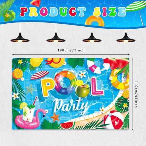 NUTTYBASH Summer Party Decorations, Pool Party Decorations, Pool Banner Backdrop Party Decorations for Kids, Summer Pool Party Supplies for Summer Holiday Indoor Outdoor in Kuwait