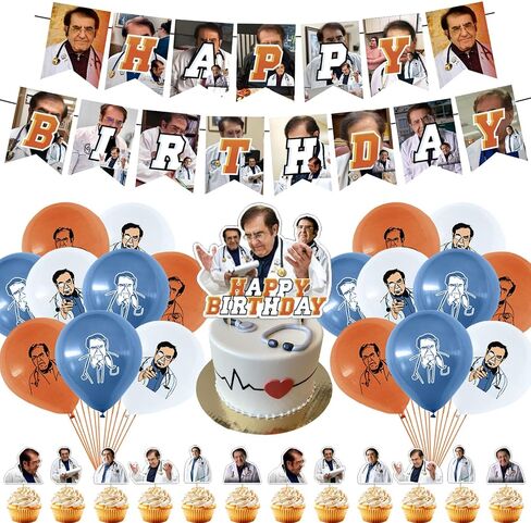 Dr Now Birthday Party Supplies, Dr Now Boys and girls Party Decorations with Happy Birthday Banner Cake Topper Cupcake Toppers Balloons in Saudi Arabia