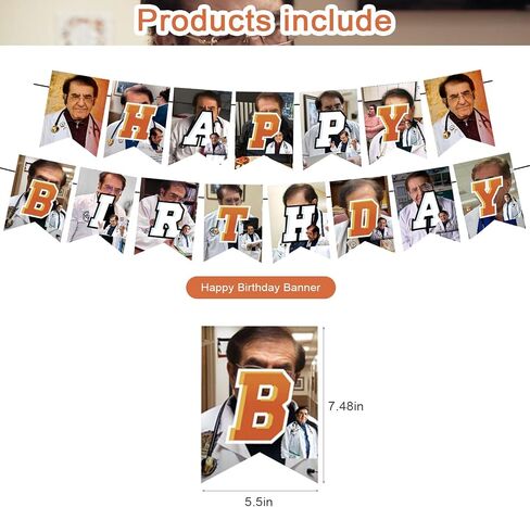 Dr Now Birthday Party Supplies, Dr Now Boys and girls Party Decorations with Happy Birthday Banner Cake Topper Cupcake Toppers Balloons in Saudi Arabia