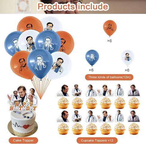 Dr Now Birthday Party Supplies, Dr Now Boys and girls Party Decorations with Happy Birthday Banner Cake Topper Cupcake Toppers Balloons in Saudi Arabia