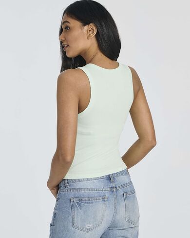 Real Essentials 5 Pack: Women's Seamless Ribbed Sleeveless Cropped Scoop Neck Tank Top - Casual Crop Top in Saudi Arabia