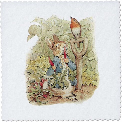 3dRose qs_110164_5 Peter Rabbit in The Garden-Vintage Art-Quilt Square, 14 by 14-Inch in Saudi Arabia