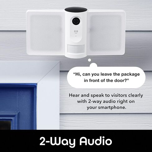 كاميرا أمان Geeni Sentry Wi-Fi لاسلكية ذكية Floodlight، صوت ثنائي الاتجاه، إنذار مستشعر الحركة، تسجيل الصوت والفيديو، تعمل مع Alexa وHey Google in Kuwait