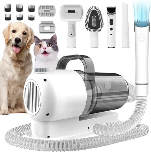omzer Pet Grooming Vacuum for Dogs - Pet Vacuum Grooming Kit with 2.5L Dust Cup, 7 Pet Grooming Tools, 6 Combs, Dog Vacuum for Shedding Grooming 99% Pet Hair, Low Noise Grooming Kit for Dogs at Home in Kuwait