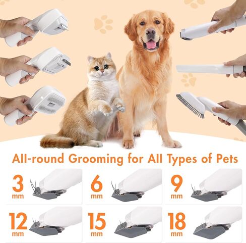 omzer Pet Grooming Vacuum for Dogs - Pet Vacuum Grooming Kit with 2.5L Dust Cup, 7 Pet Grooming Tools, 6 Combs, Dog Vacuum for Shedding Grooming 99% Pet Hair, Low Noise Grooming Kit for Dogs at Home in Kuwait