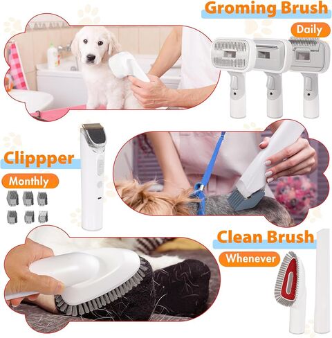 omzer Pet Grooming Vacuum for Dogs - Pet Vacuum Grooming Kit with 2.5L Dust Cup, 7 Pet Grooming Tools, 6 Combs, Dog Vacuum for Shedding Grooming 99% Pet Hair, Low Noise Grooming Kit for Dogs at Home in Kuwait